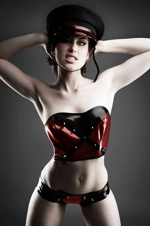 Latex Metal Spiked Bra / Strapless Crop Top
