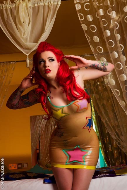 Latex Transparent Star Mini Dress - Violeteyes for Black Sheep Latex