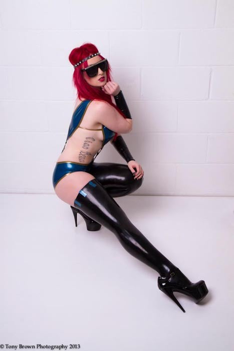 Latex Thigh High Stockings with contrasting trim